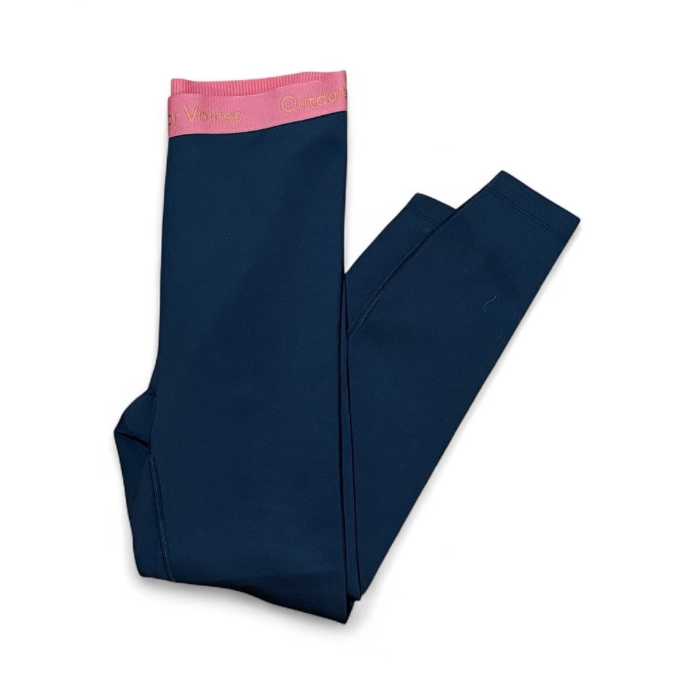 Outdoor Voices Womens Black Leggings with Pink Waistband Size‎ M